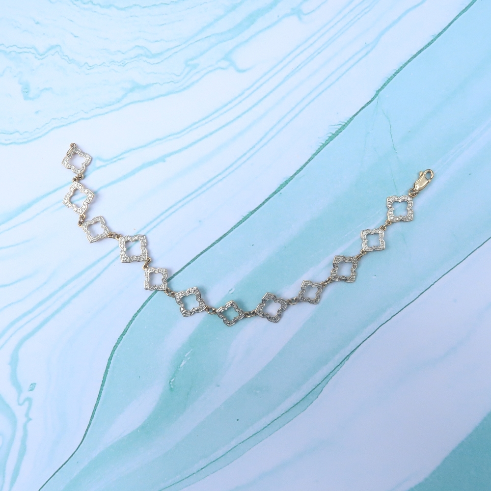 Sterling silver two tone link bracelet